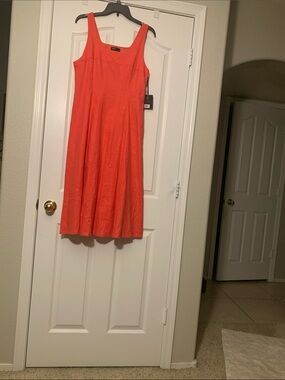 Simply Vera Vera Wang Coral-Orange Midi Tank Dress
